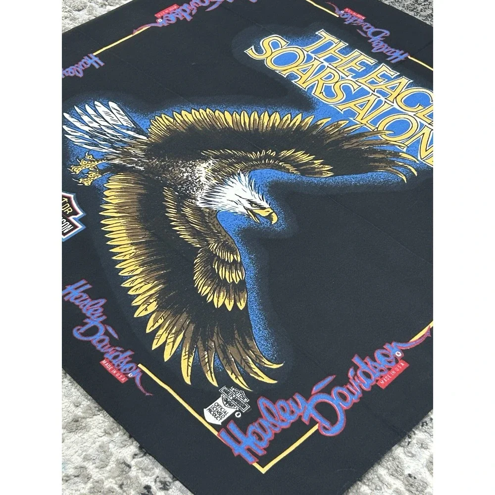 Vintage Harley Davidson EAGLE Bandana Headband‎ Handkerchief USA Biker 70s 80s